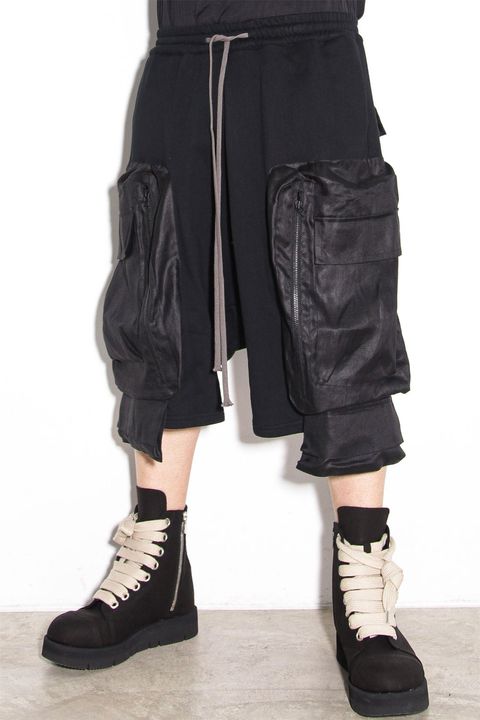 コットンリネンコンビスウェットショーツ / Linen Combi Sweat Shorts / ブラック / ag-9054
