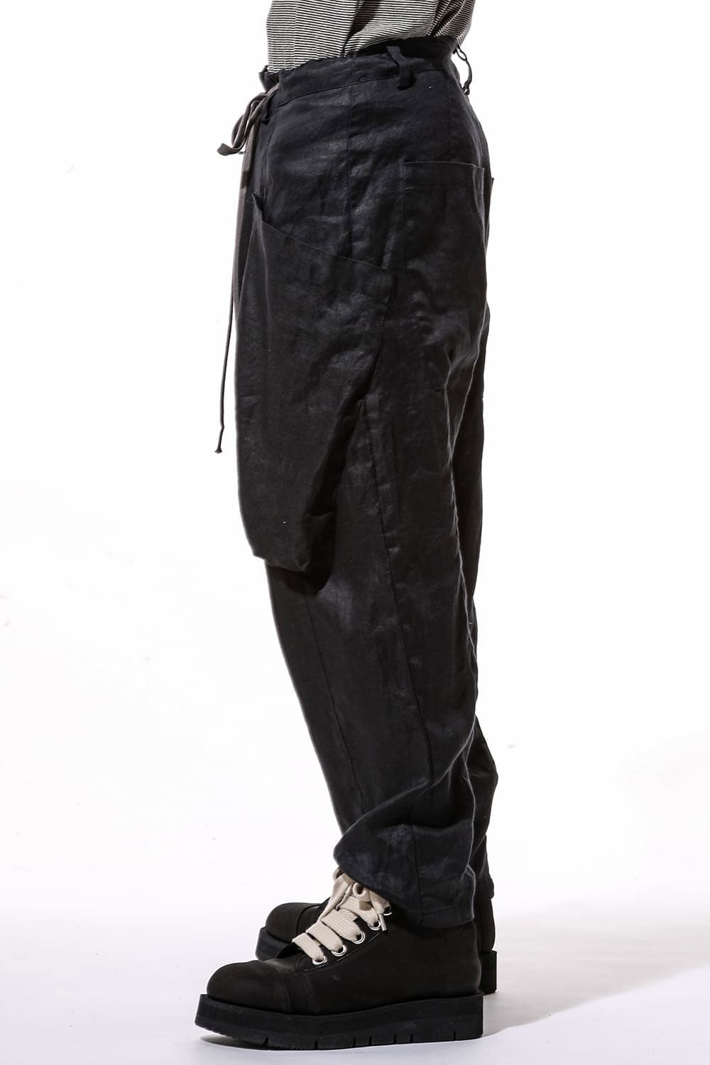 ヘリンボーンサルエルワイドパンツ / Heringbone Sarouel Wide Pants / ブラック / ag-9033