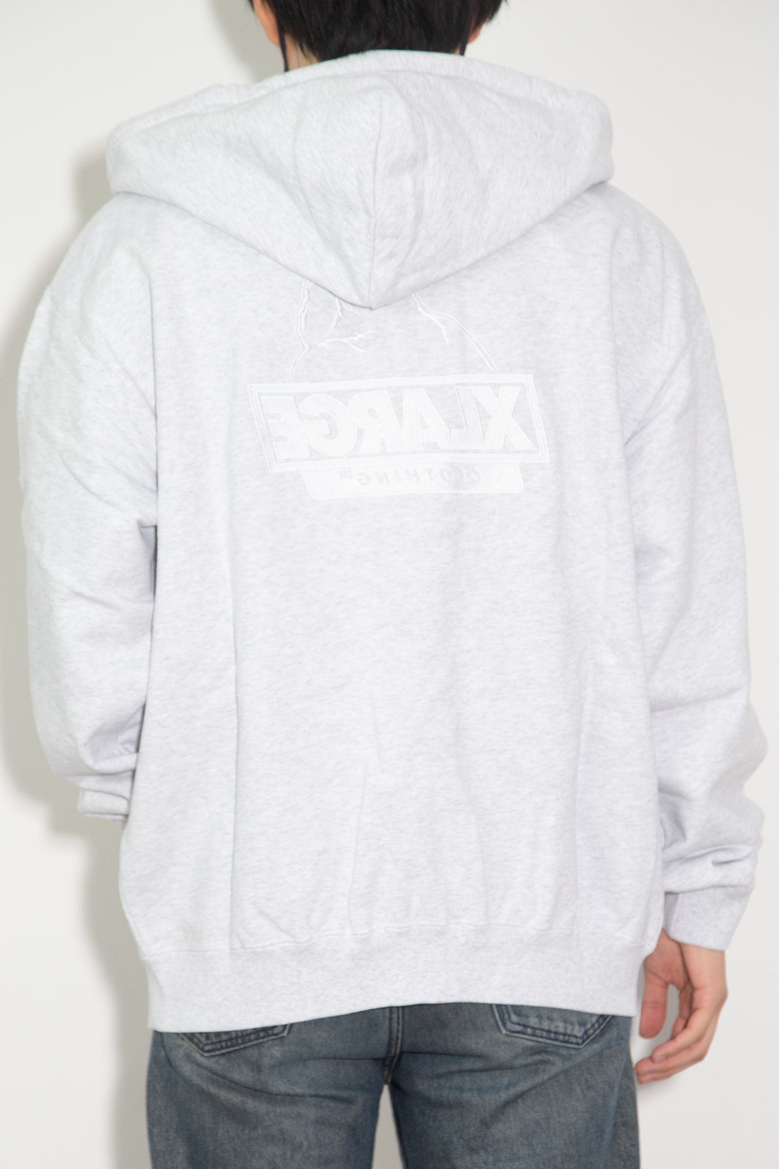 BACKSIDE OG ZIP UP HOODED SWEATSHIRT / アッシュ