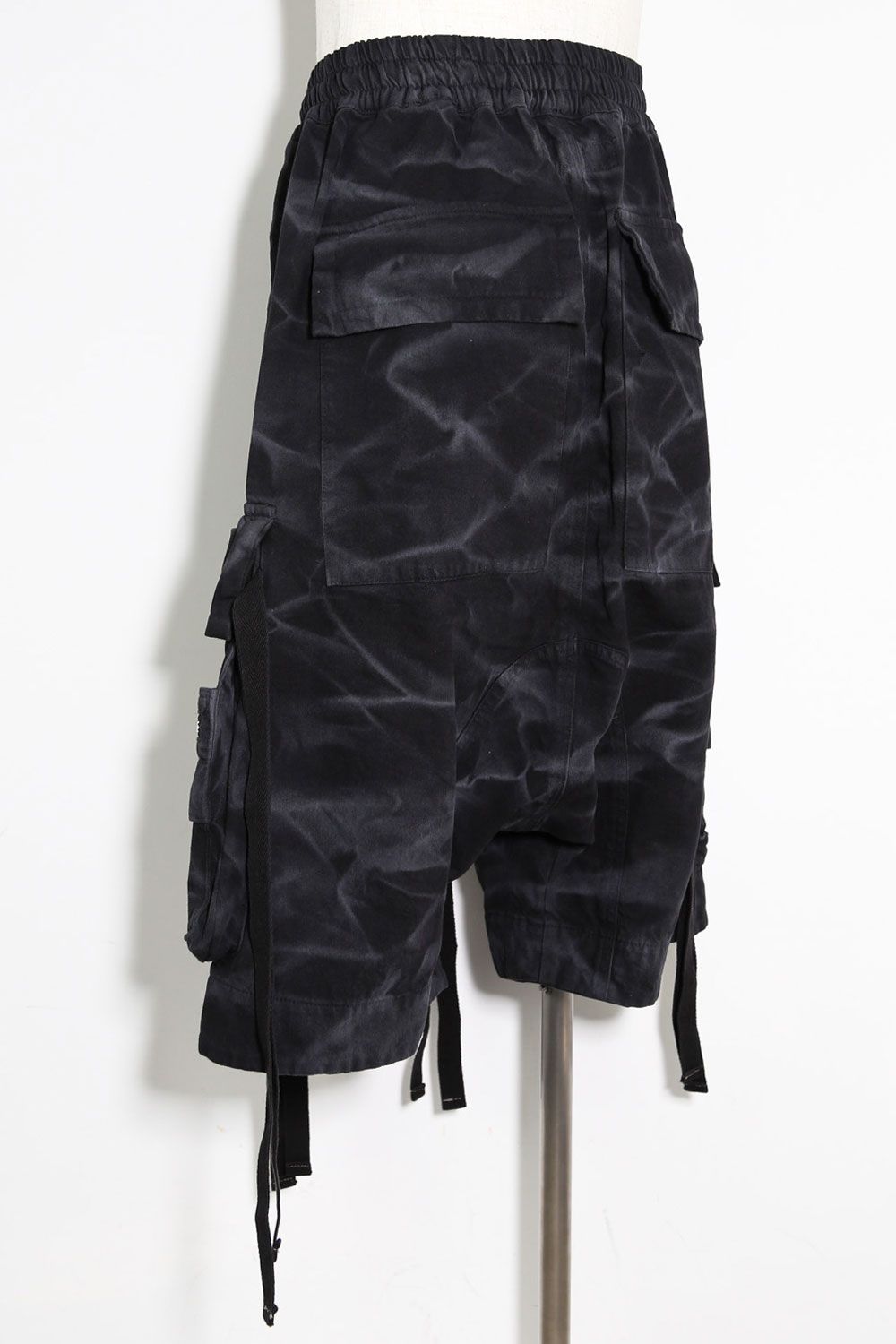 ヴィンテージ染めジップカーゴショーツ / Vintage Dyed Zip Shorts / ブラック