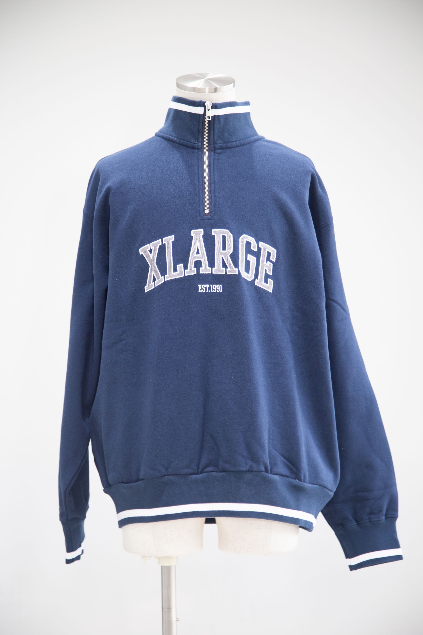 XLARGE - STRIP RIB H ZIP SWEAT / ブラック | Tempt