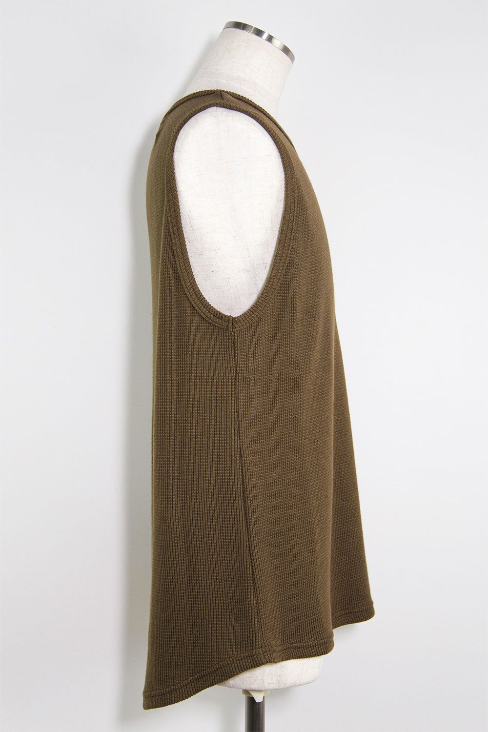 [ラスト1点 サイズ3] ミドル丈ワッフルタンクトップ / Middle Length Tank Top / オリーブ / ag-10096-1