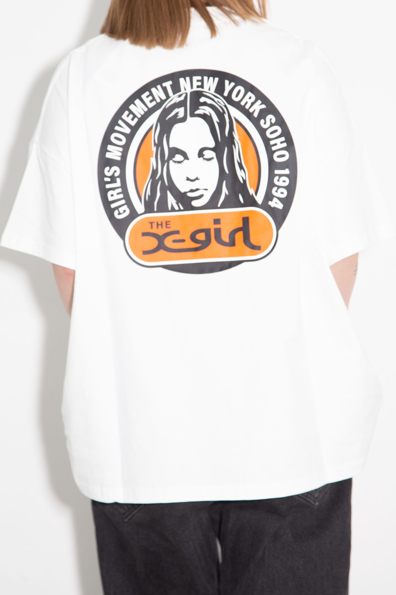 [ラスト1点 サイズS] CIRCLE LOGO AND FACE S/S BIG TEE DRESS / ホワイト