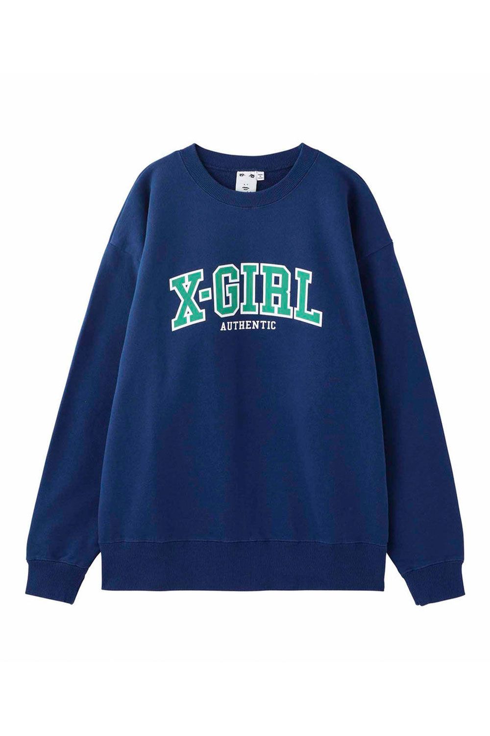 X-girl - COLLEGE LOGO CREW SWEAT TOP / ネイビー | Tempt