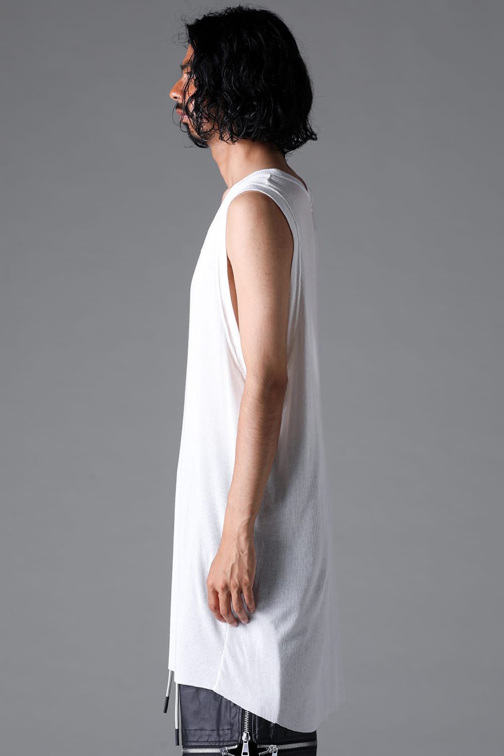 RIB LONG TANK TOP / グレー