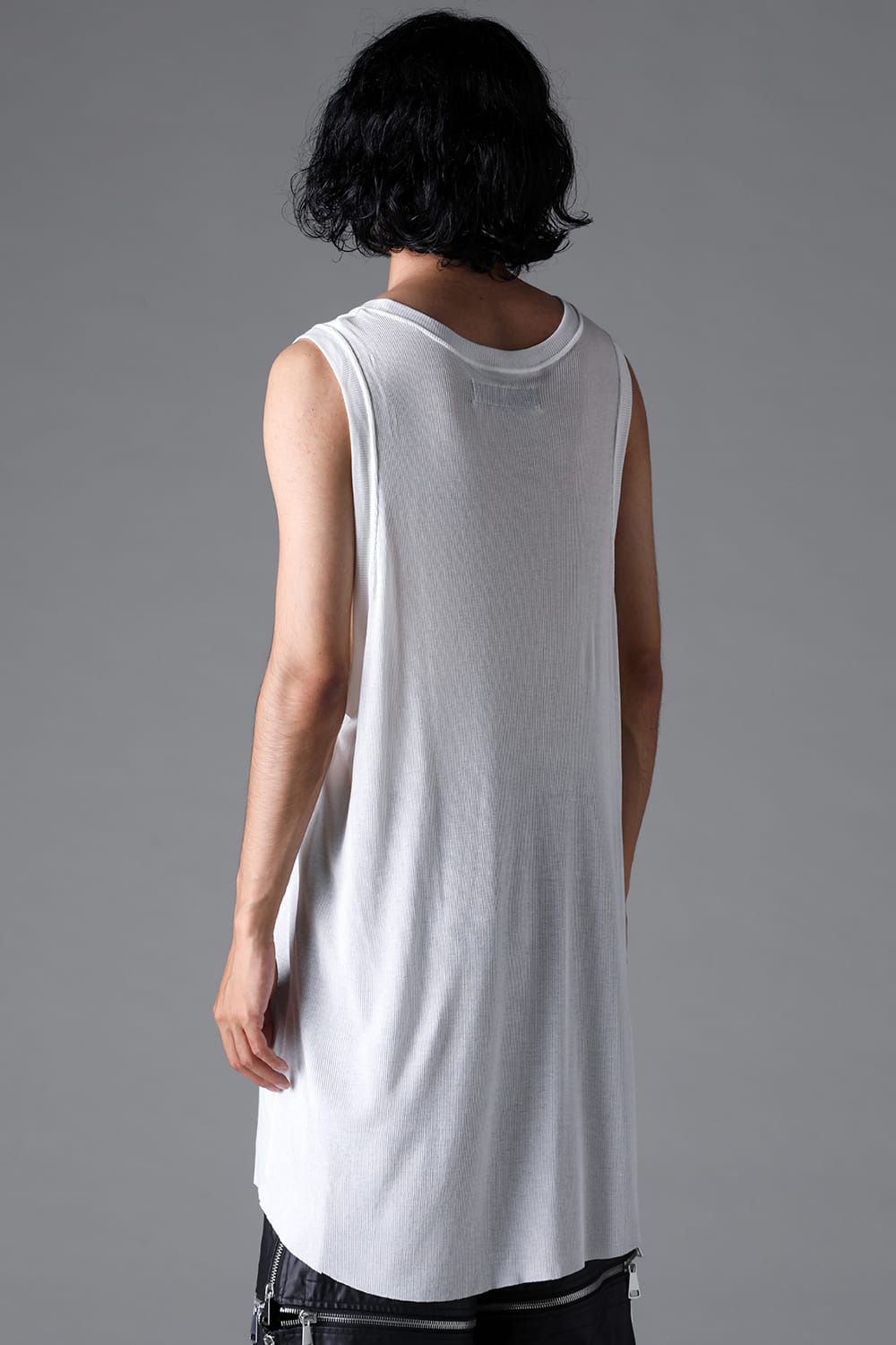 RIB LONG TANK TOP / グレー