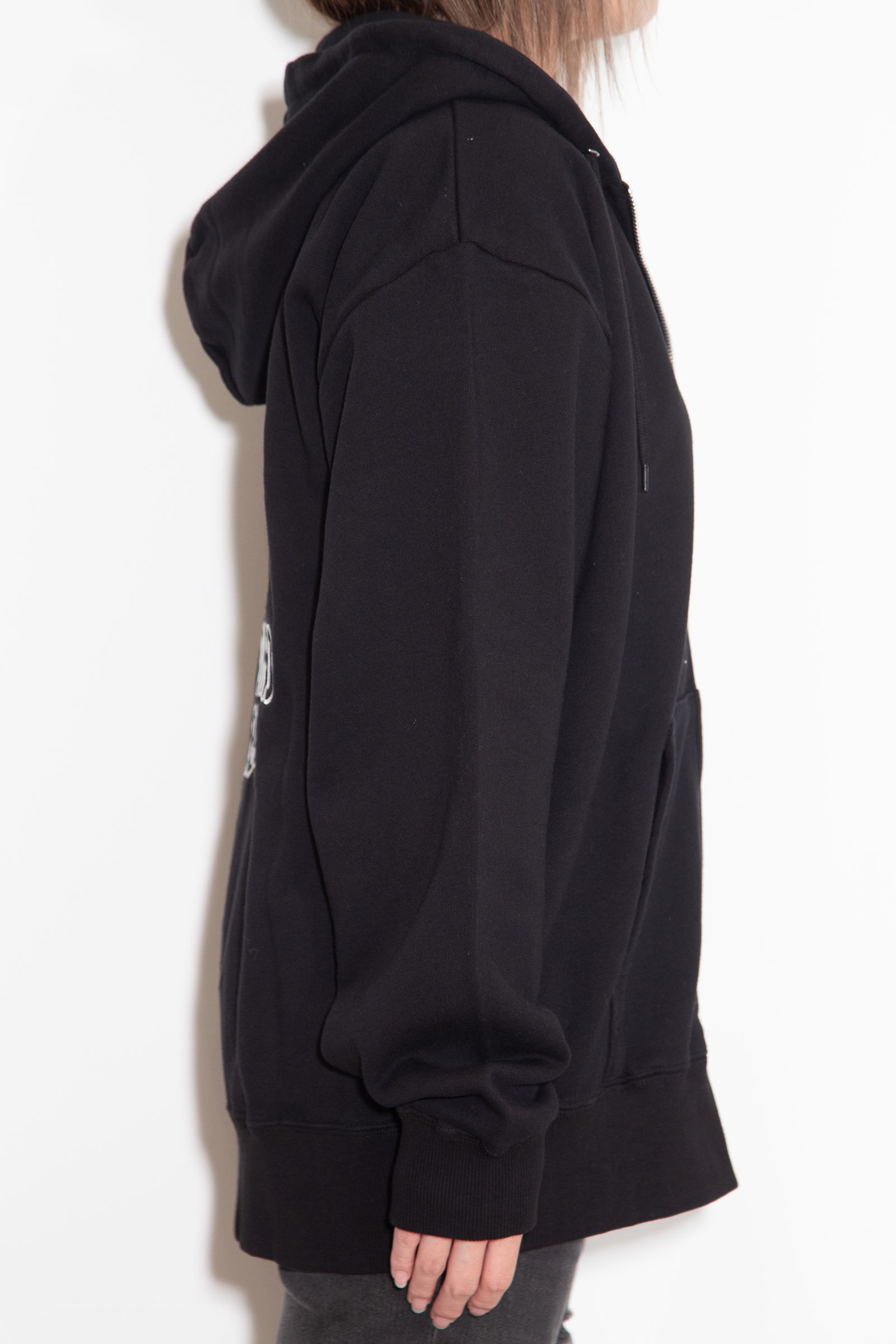 ARCH LOGO AND FACE PATCH ZIP UP SWEAT HOODIE / ブラック