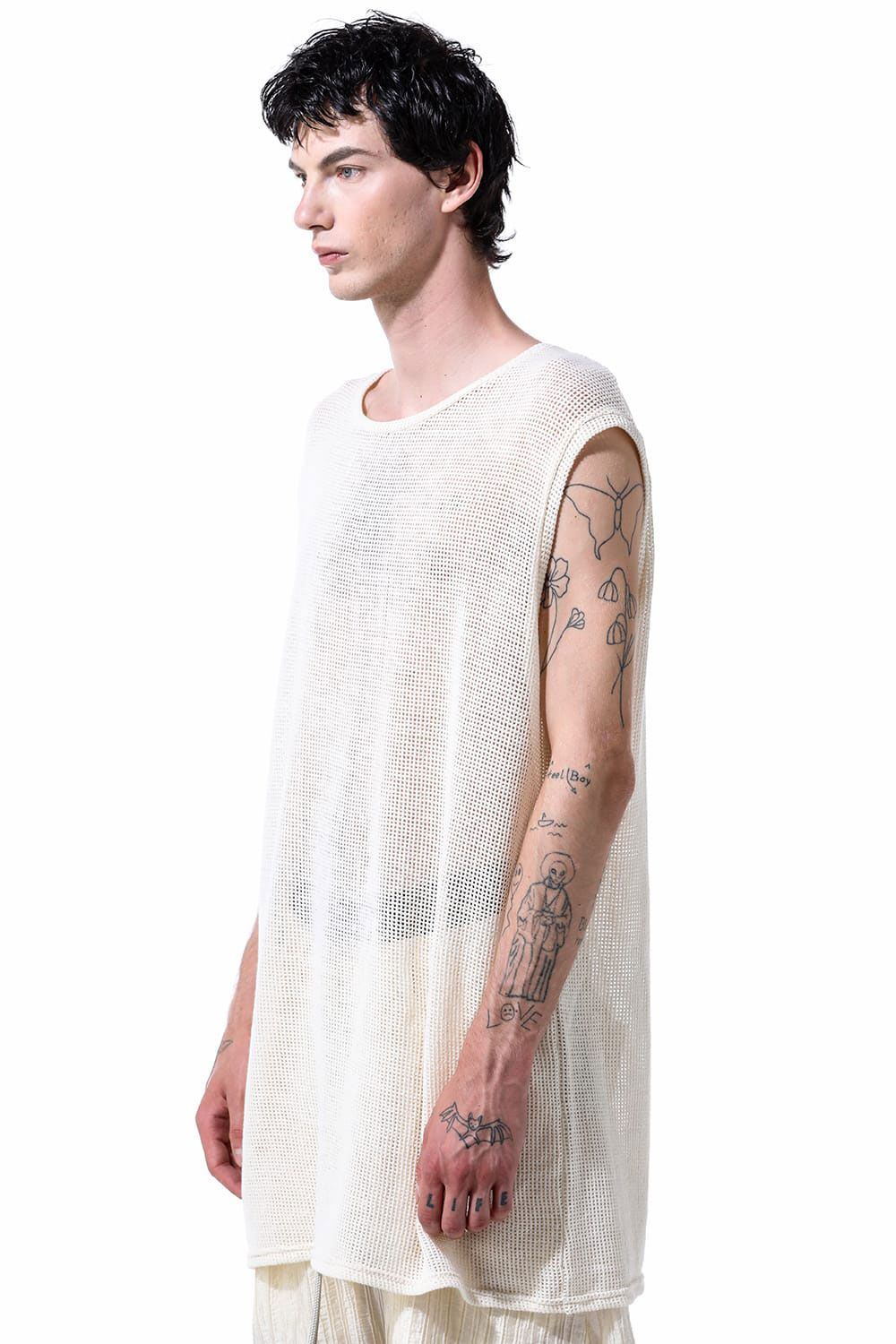 メッシュニットタンクトップ / Mesh Knit Tank Top / アイボリー / ag-11100