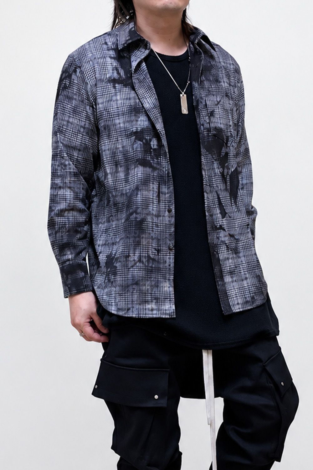 ［ラスト1点 サイズ2］Unevenly Dyed Houndstooth Dress Shirt