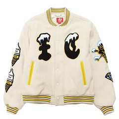 【ICECREAM】 FLAP JACK VARSITY JACKET / FOG