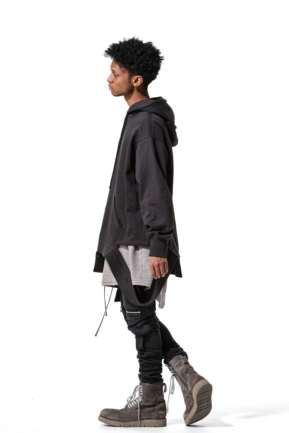 Side Zip Sweat Sarouel Skinny / ダークグレー