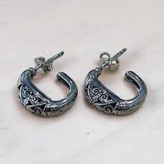 Garden Shadows Half Hoop Earrings / GA025