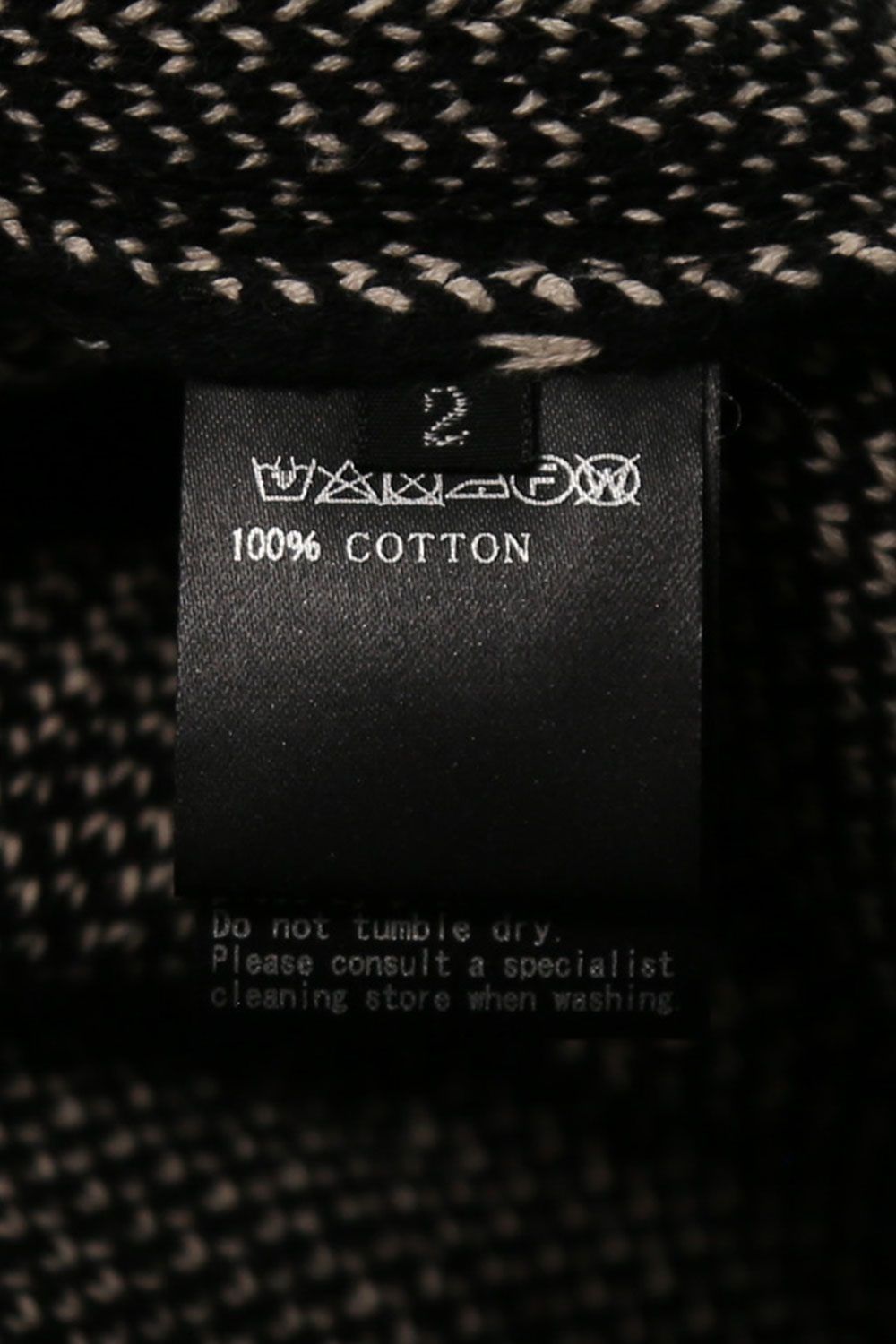 ピラミッド模様リラックスフィットニット / Pyra Pattern Knit Top / ブラック×アイボリー / ag-8009-1