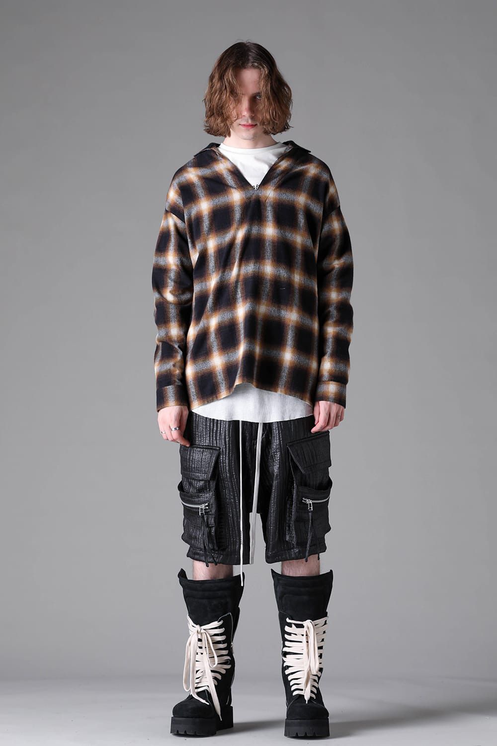 Plaid V-Neck Shirts Pullover