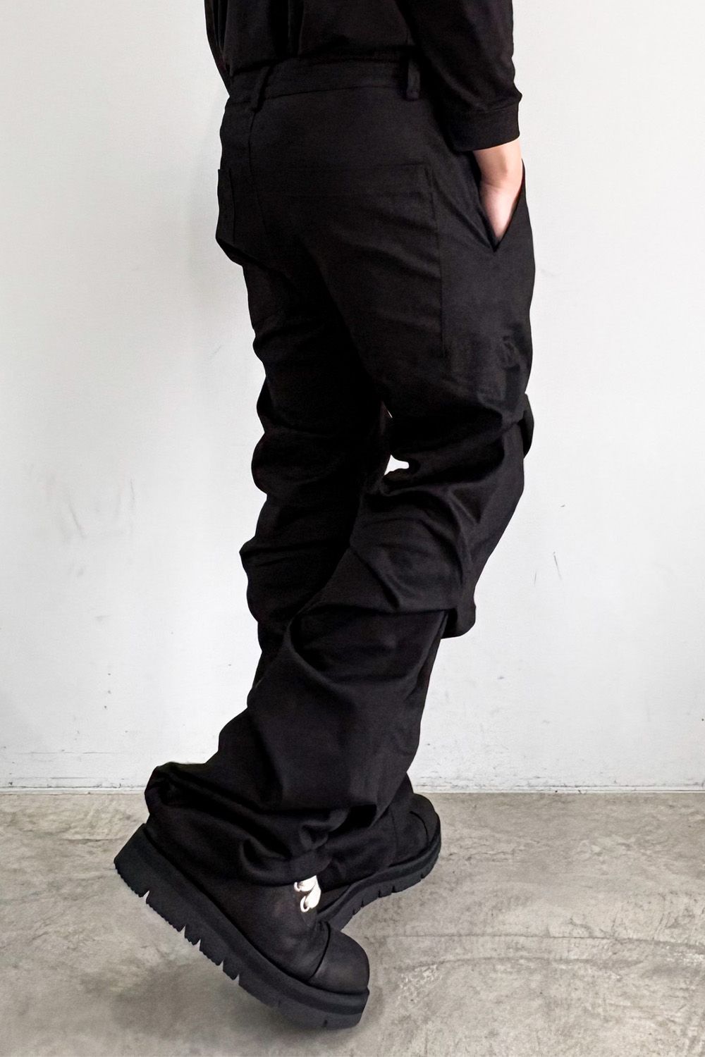 ブーツカットタックパンツ / BOOTS CUT TUCK PANTS / ブラック / ag-8060-2