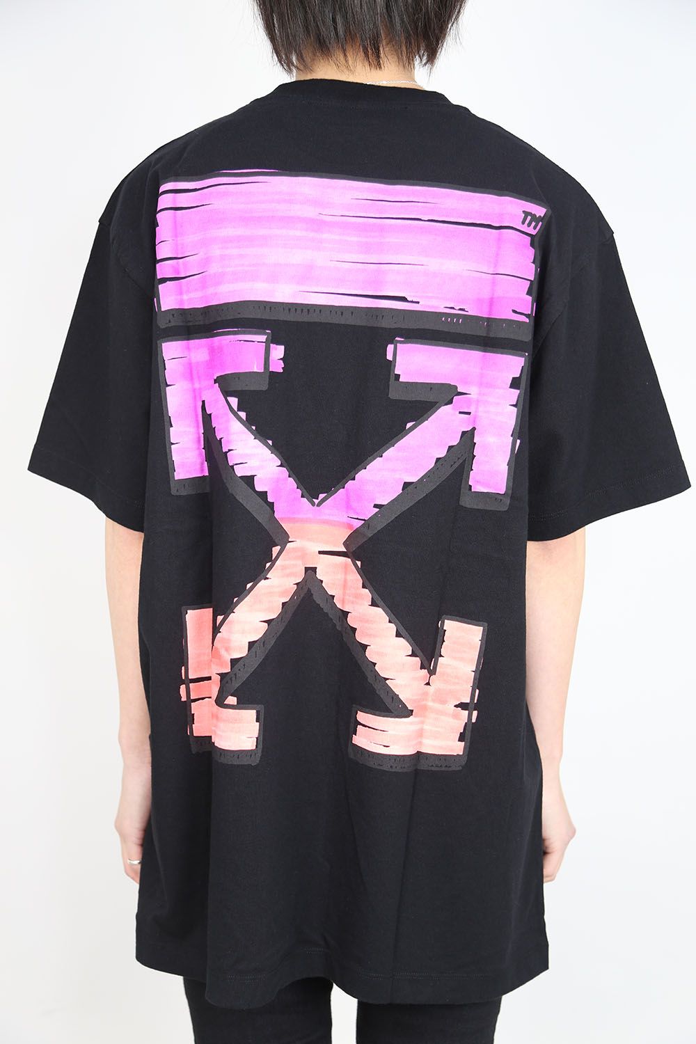 OFF-WHITE - MARKER S/S OVER TEE / ブラック×フューシャ | Tempt