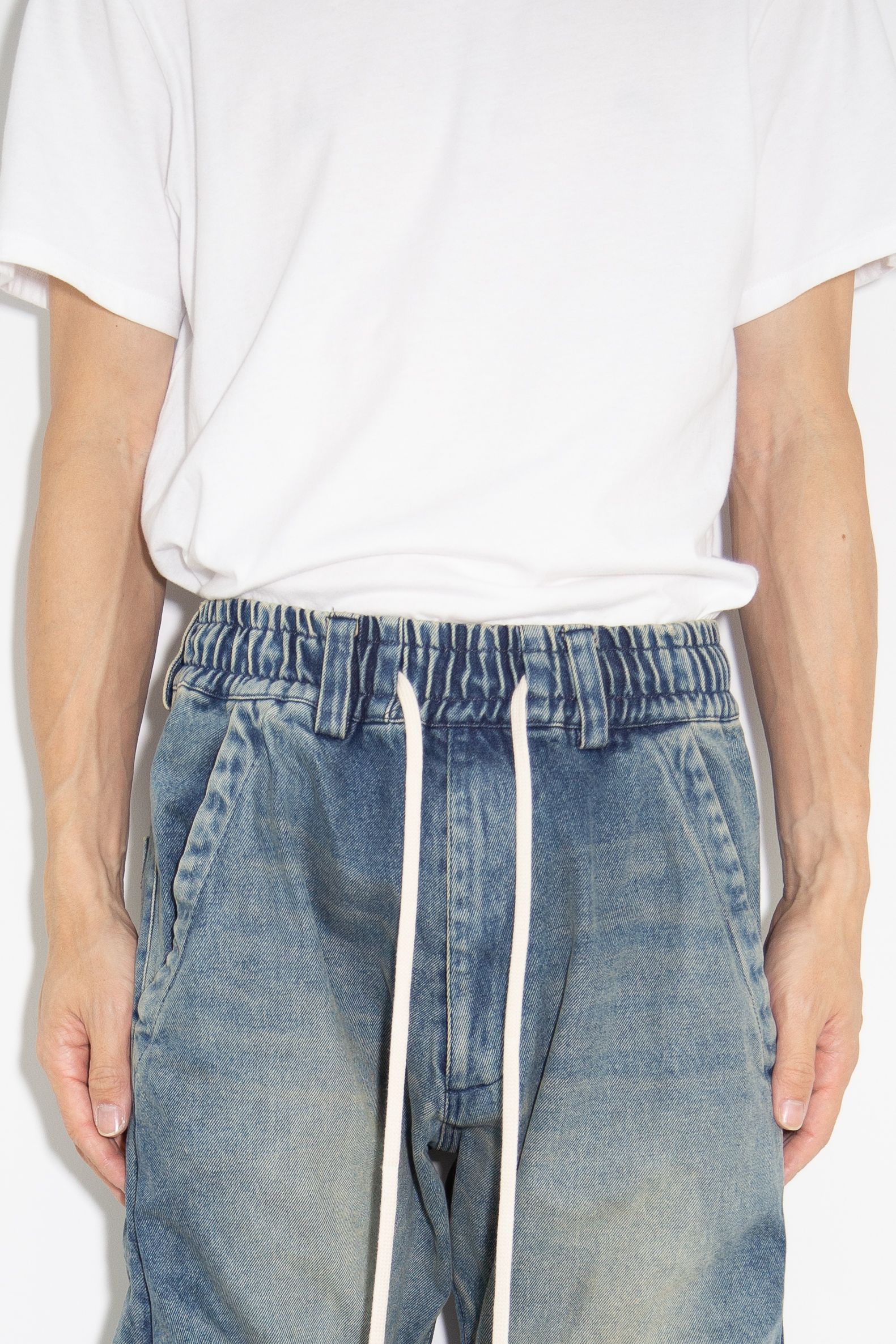 デニムタックスリムバギーパンツ / Denim Tuck Slim Baggy Pants / インディゴブルー / ag-8060