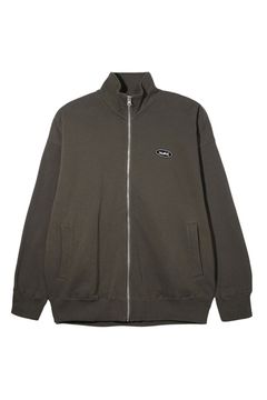 [ラスト1点 サイズS] OVAL LOGO ZIP UP SWEAT TOP / オリーブ