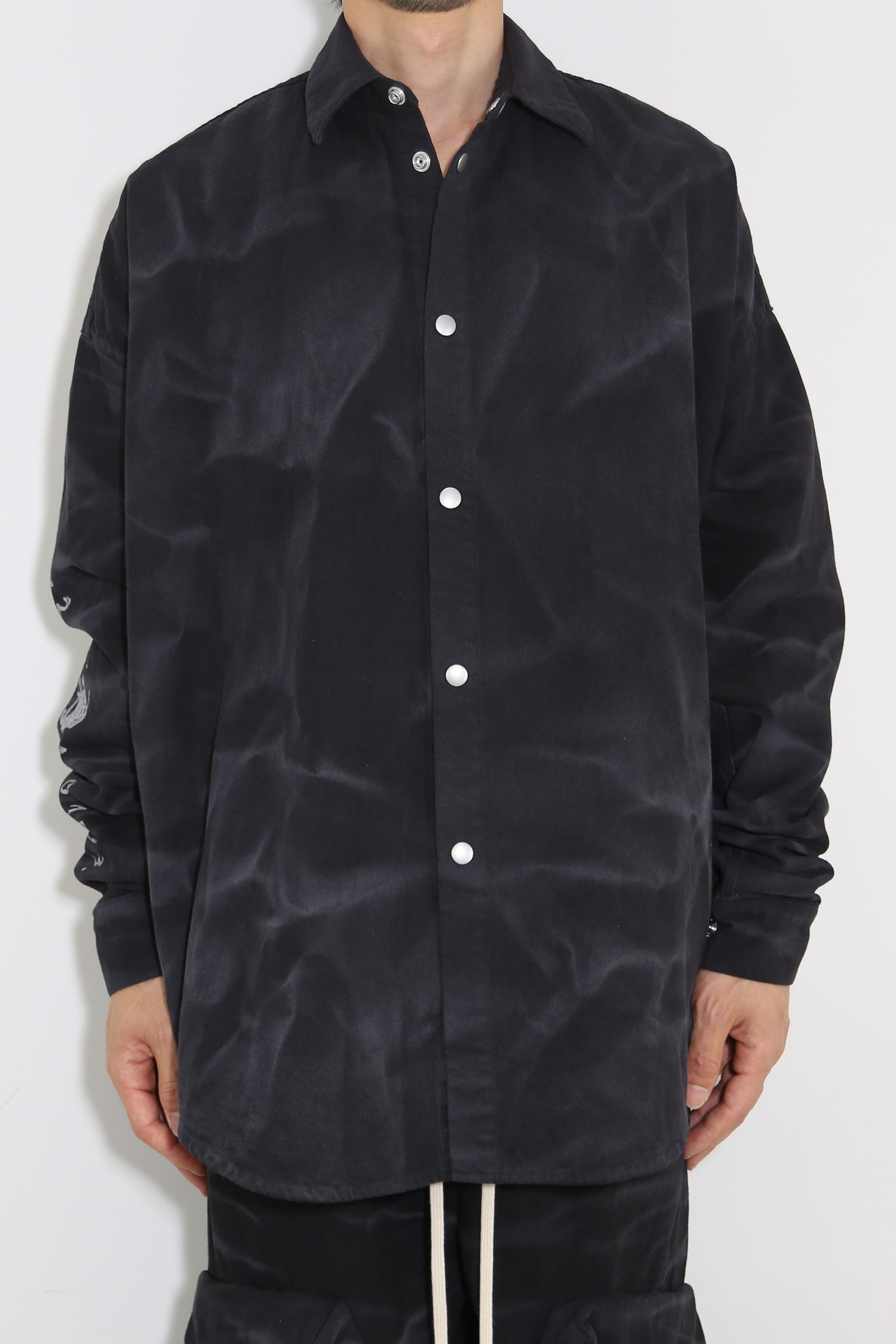 ヴィンテージ染めオーバーサイズシャツ / Vintage Dyed Cocoon Shirts / ブラック