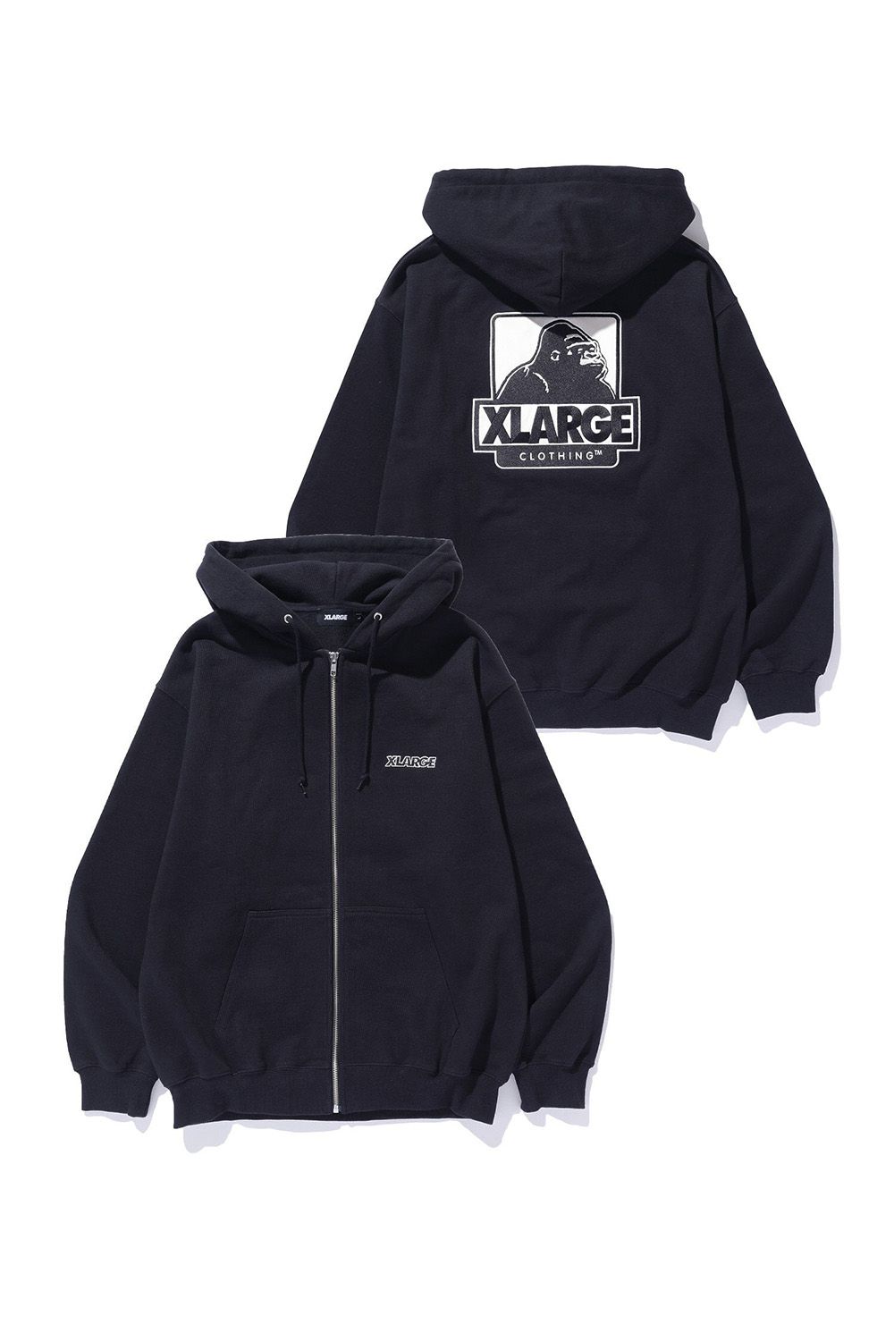 OG BOX ZIP UP HOODIE / ブラック