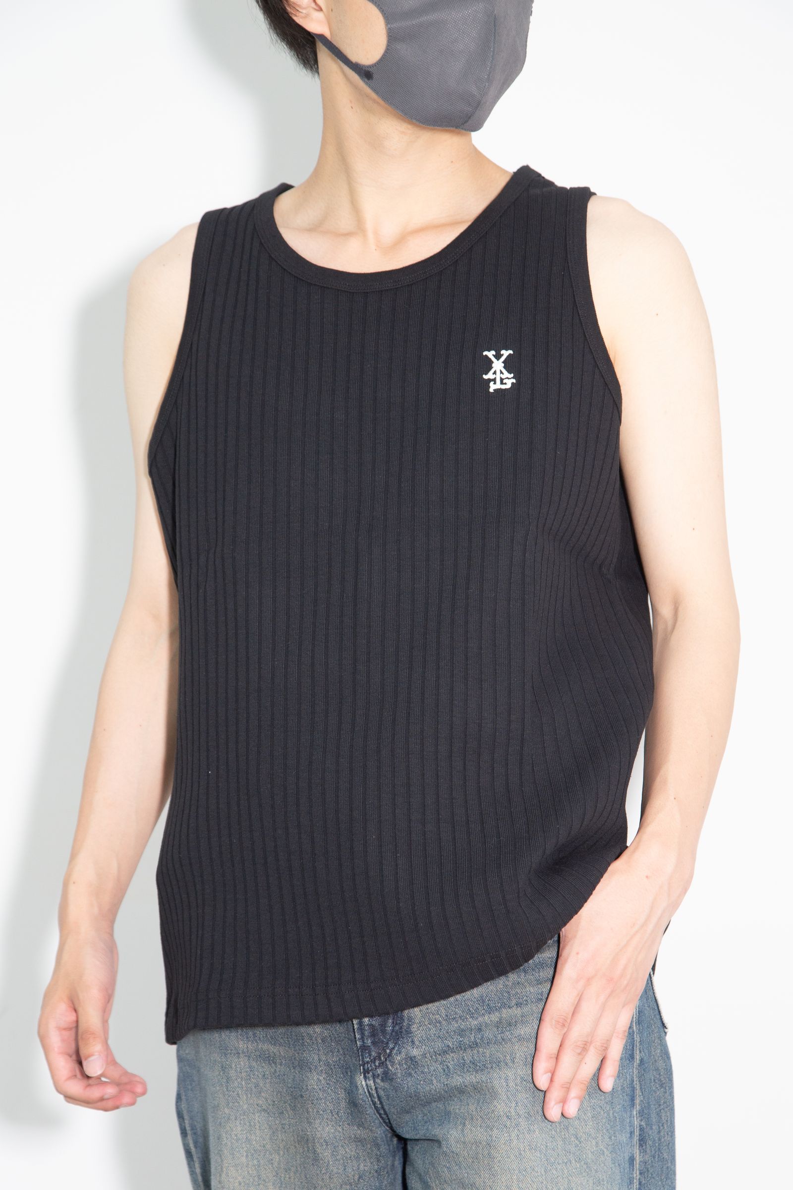 DROP NEEDLE RIB TANK TOP / ブラック