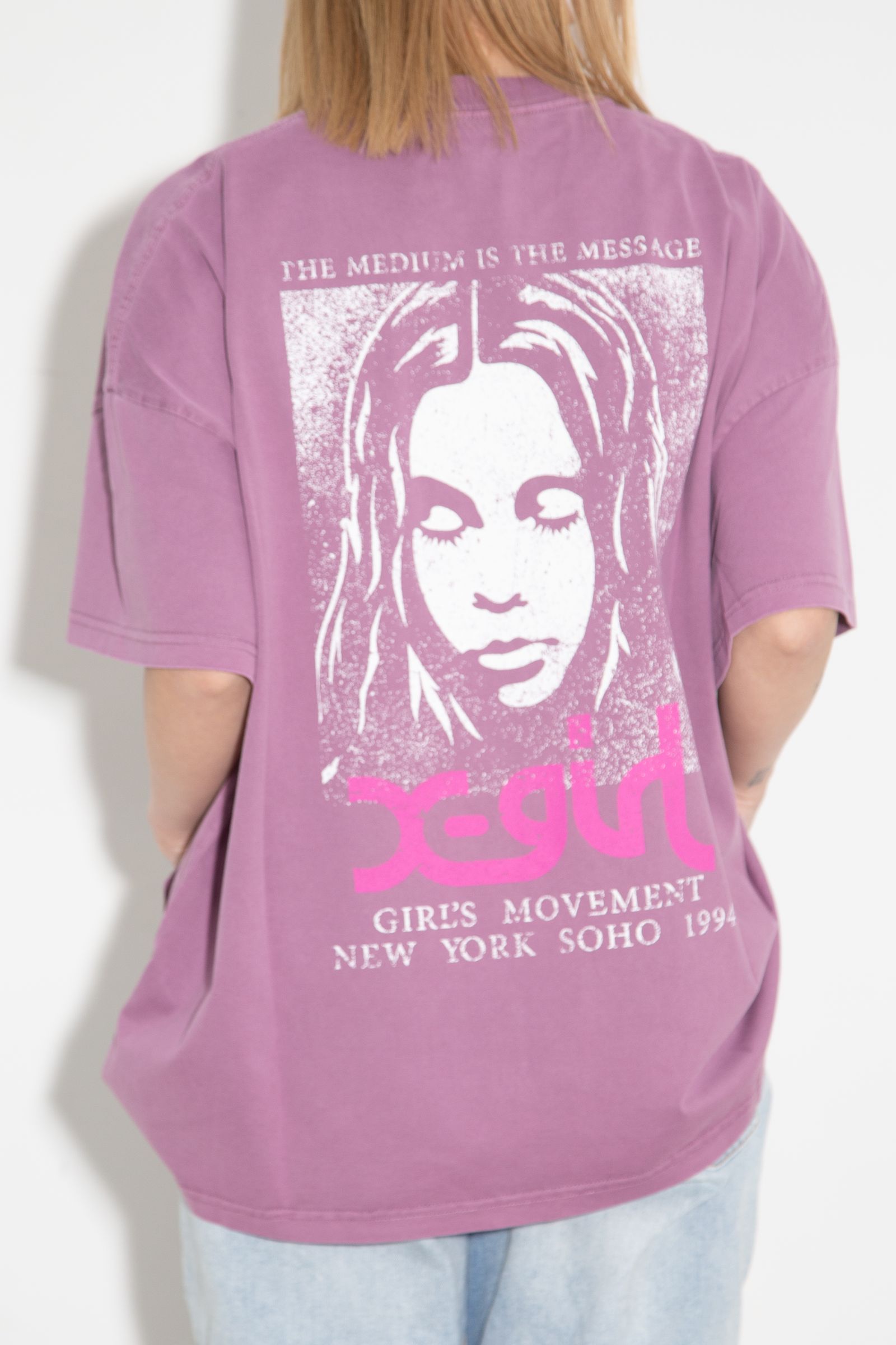 ［ラスト1点 サイズS］FADED FACE S/S BIG TEE DRESS / パープル