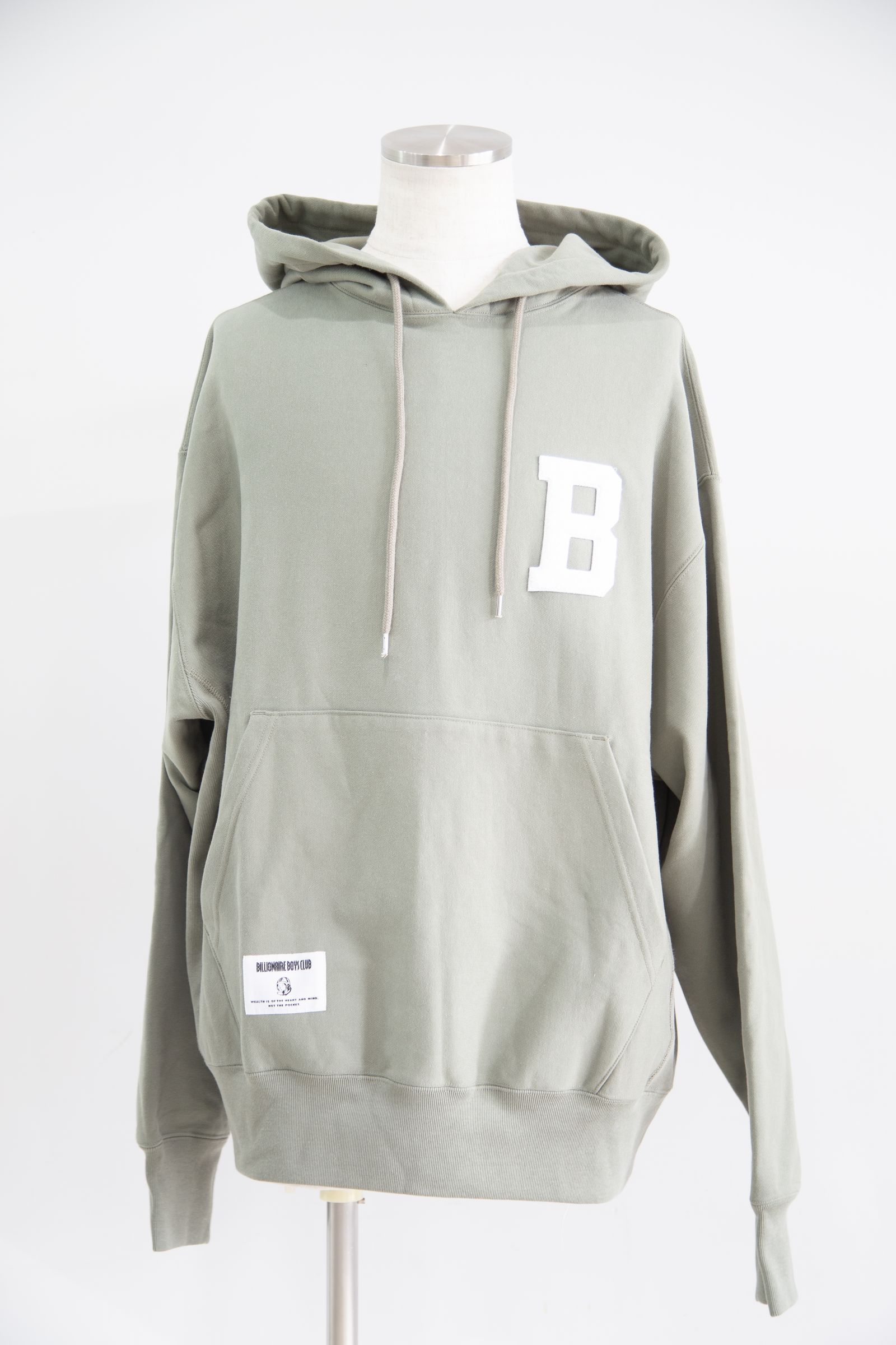 [ラスト1点 サイズL] 【BILLIONAIRE BOYS CLUB】 CHENILLE LOGO COTTON HOODIE / グリーン