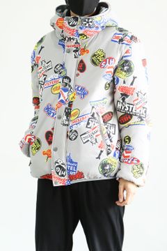 HYSTERIC STICKERS柄 フーデッドブルゾン / シルバー