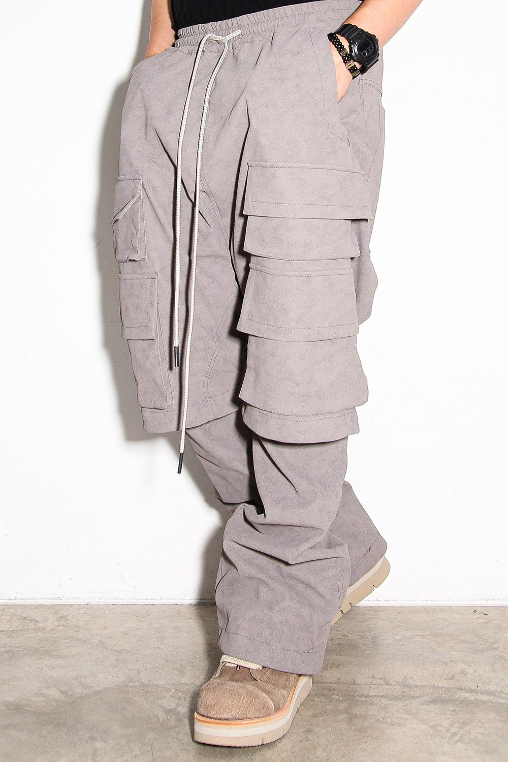 レイヤードブーツカットパンツ / LAYEDER BOOTS CUT / グレー / ag-12009