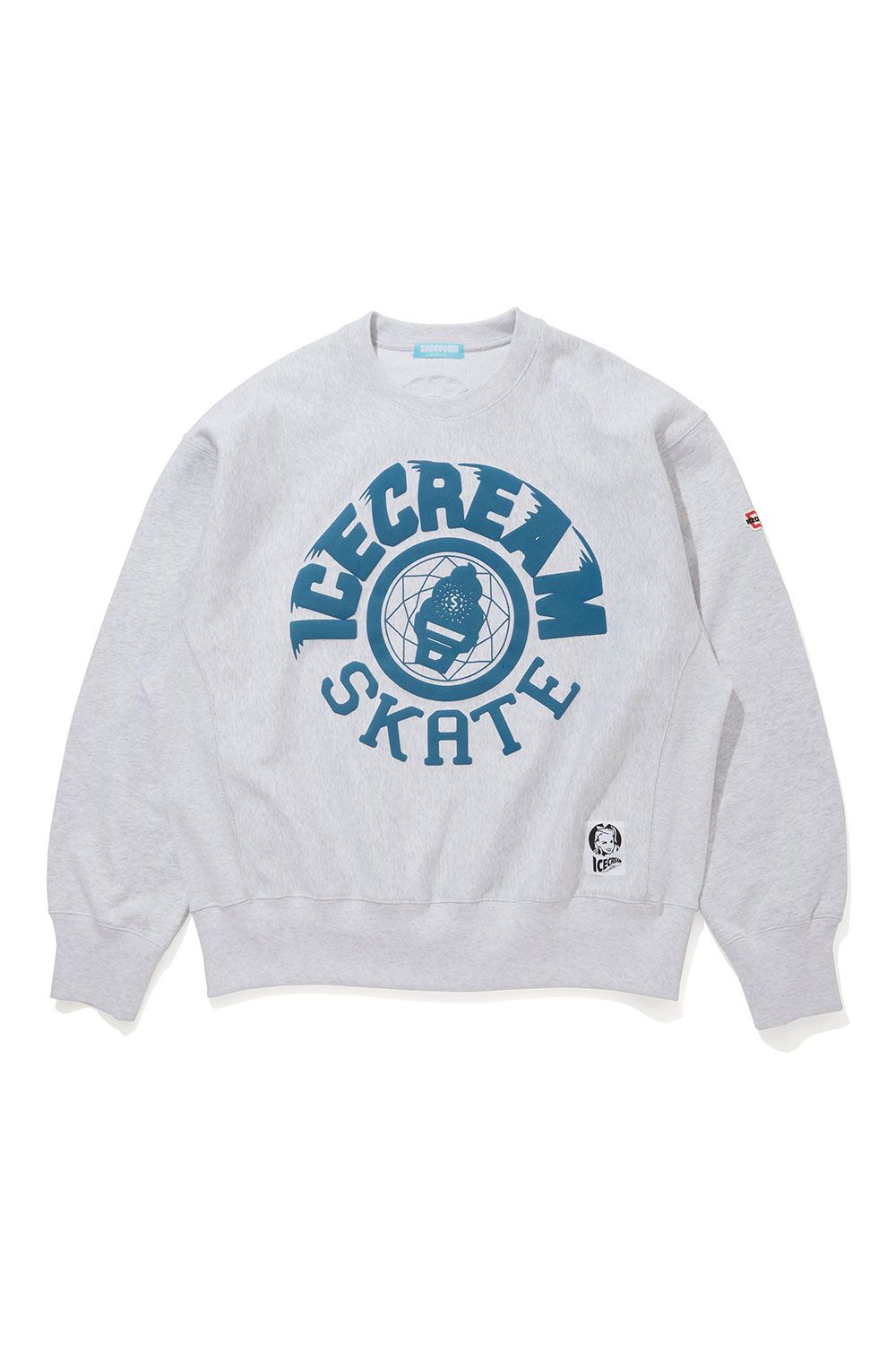 【ICECREAM】 PUFF PRINT SWEATSHIRT ICECREAM SKATE / アッシュグレー