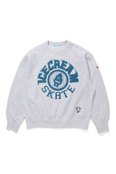 【ICECREAM】 PUFF PRINT SWEATSHIRT ICECREAM SKATE / アッシュグレー