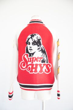 SUPER HYSジャカード オーバーサイズジャンパー / レッド