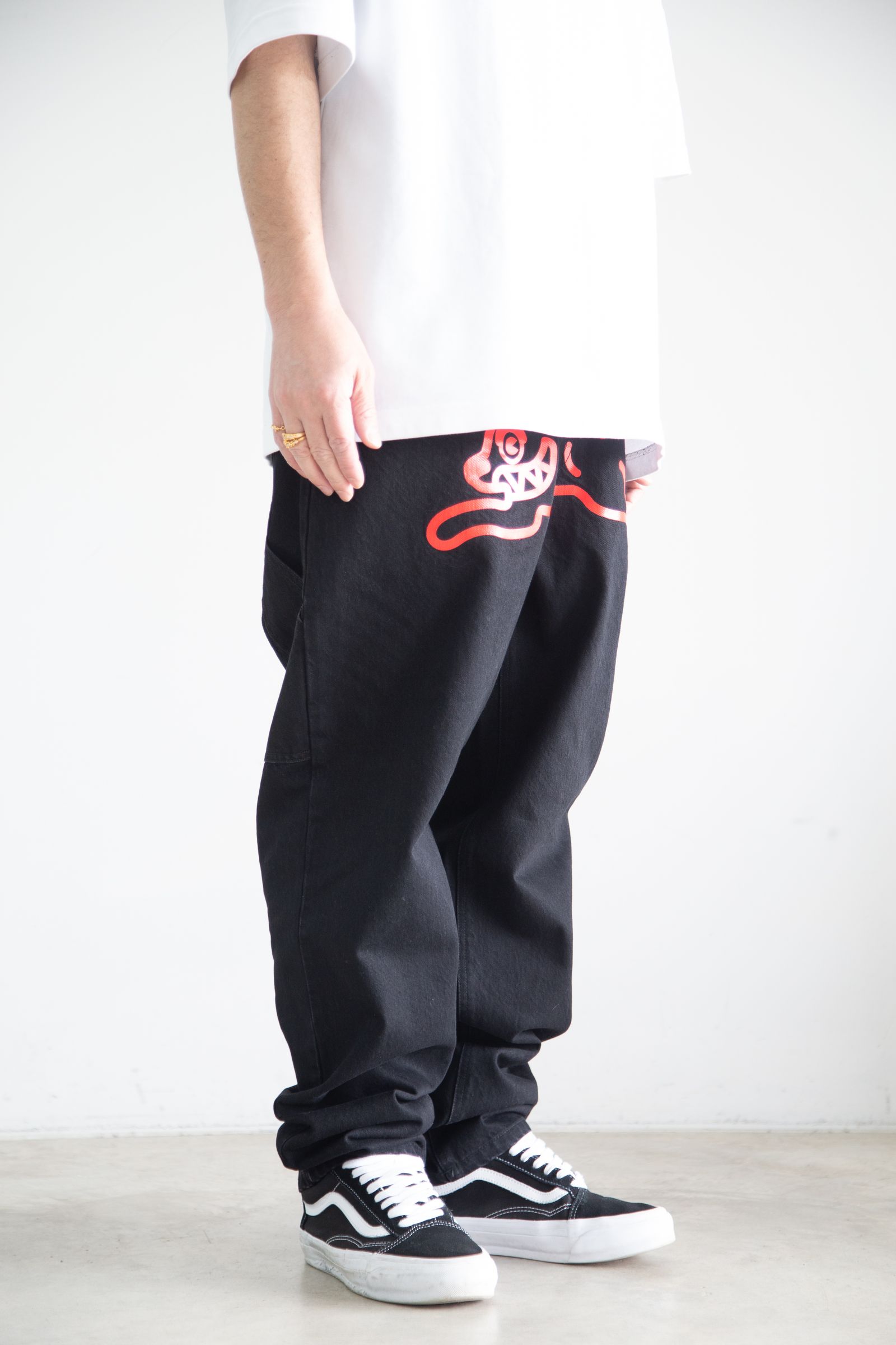 【ICECREAM】BUGGY DENIM PANTS / ブラック