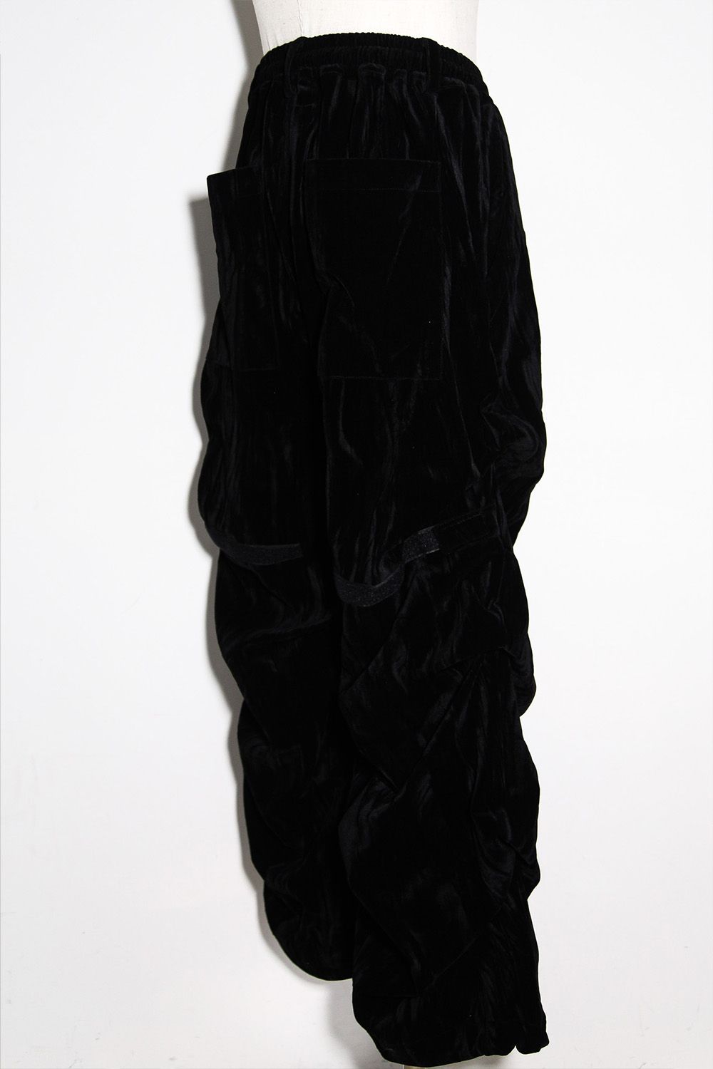 ベロアタックワイドパンツ / TUCK WIDE PANTS / ブラック / ag-12035-1