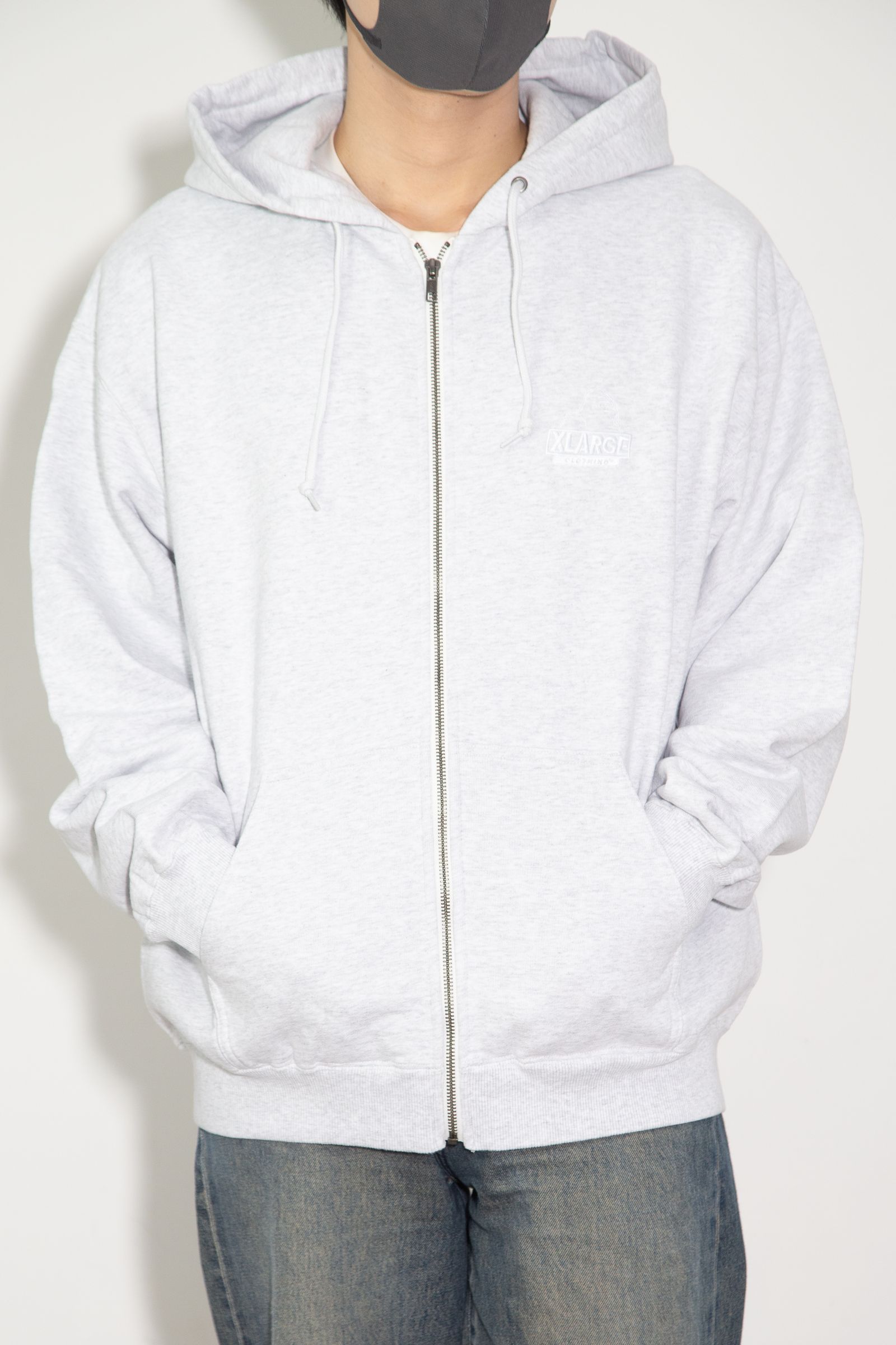 BACKSIDE OG ZIP UP HOODED SWEATSHIRT / アッシュ
