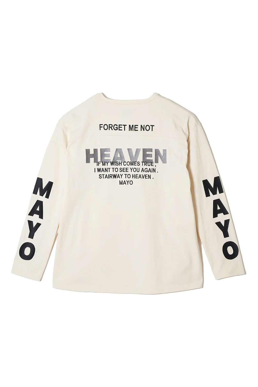 MAYO - MAYO HELL & HEAVEN Embroidery Football Long Sleeve Tee 