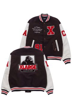 XLARGE スタジャン VARSITY JACKET 気持ち良い キルティング ワッペンL