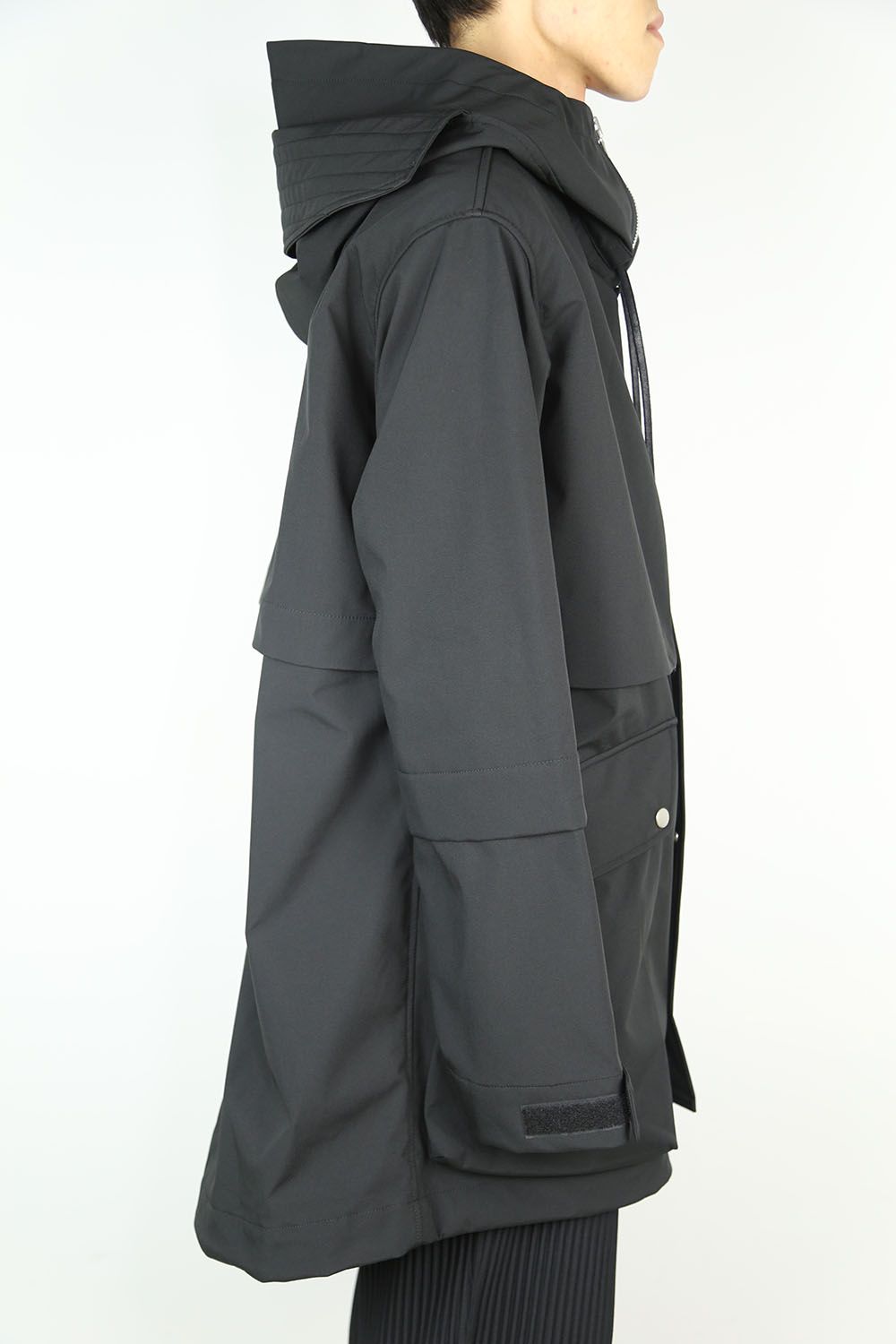 Nylon×Fleece Bonding hoodie Blouson / ブラック