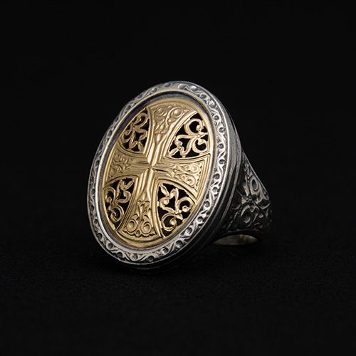 Garden Shadows Cross Pattern Ring / GR106