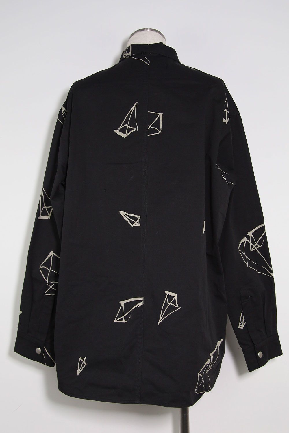 総柄プリントシャツ / Print Long Sleeve Shirts / ブラック / ag-6999