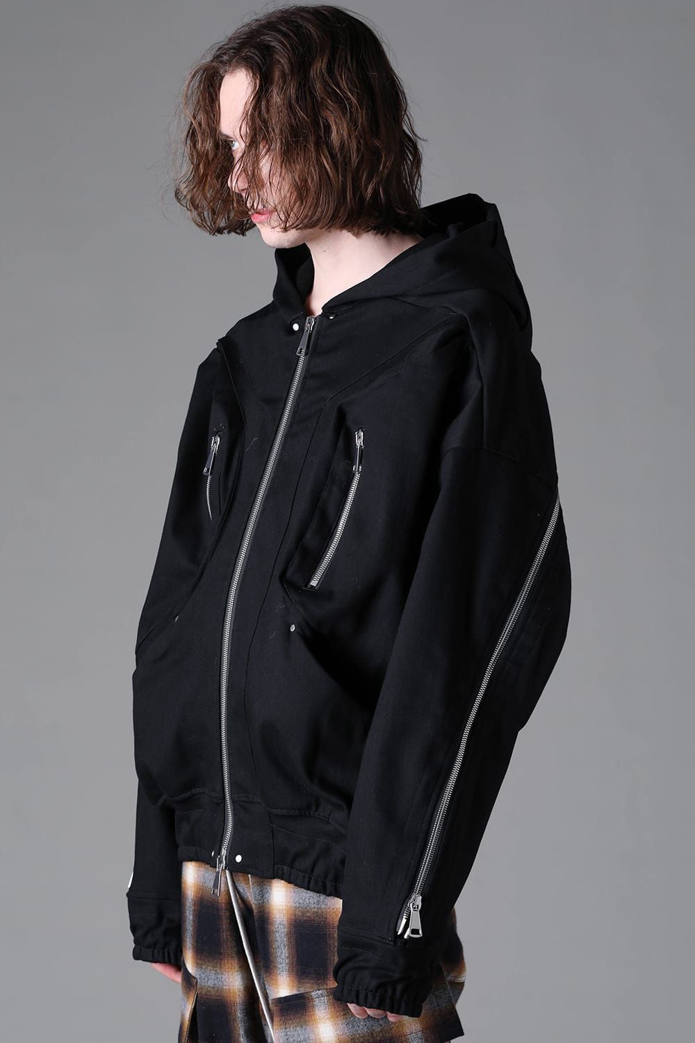 Denim Zip Hoodie Blouson