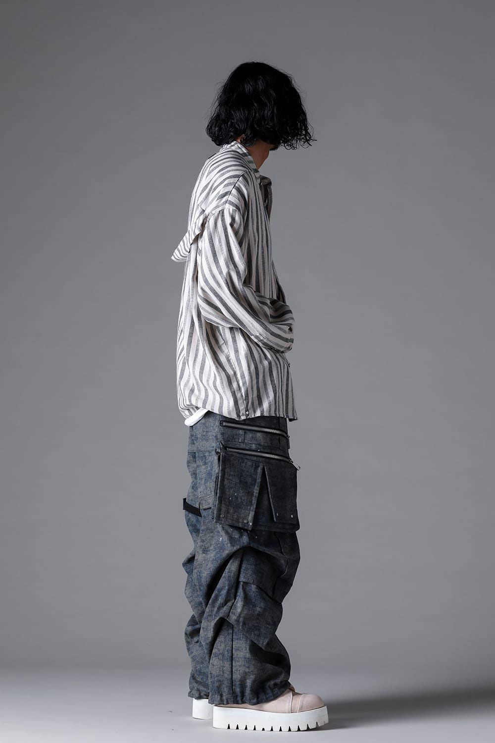 BLENDED SHADES DENIM CARGO TUCK WIDE PT / スチールブルー