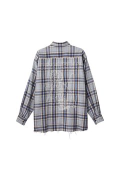 GUITAR GIRL刺繍 ワークシャツ / ブルー