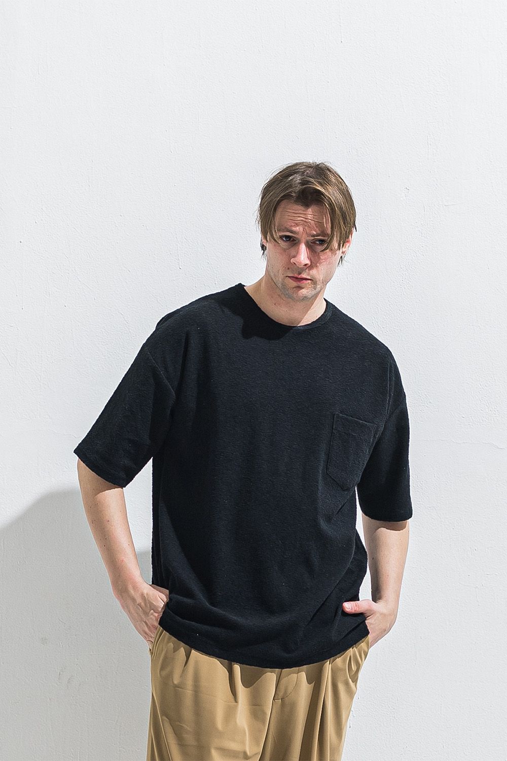 PILE OVER TEE / ブラック
