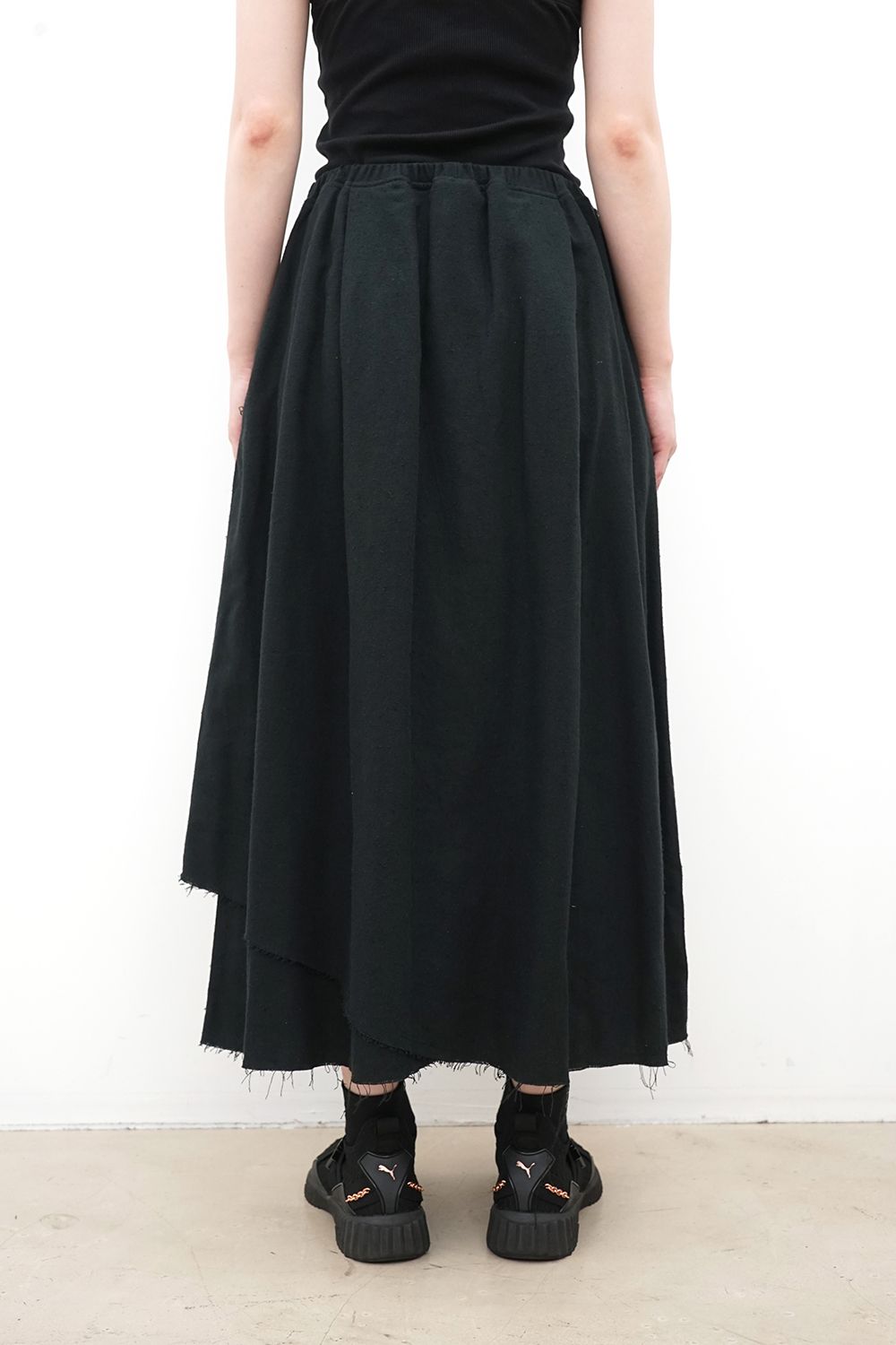 Double-Layer Diagonal-Hem Skirt