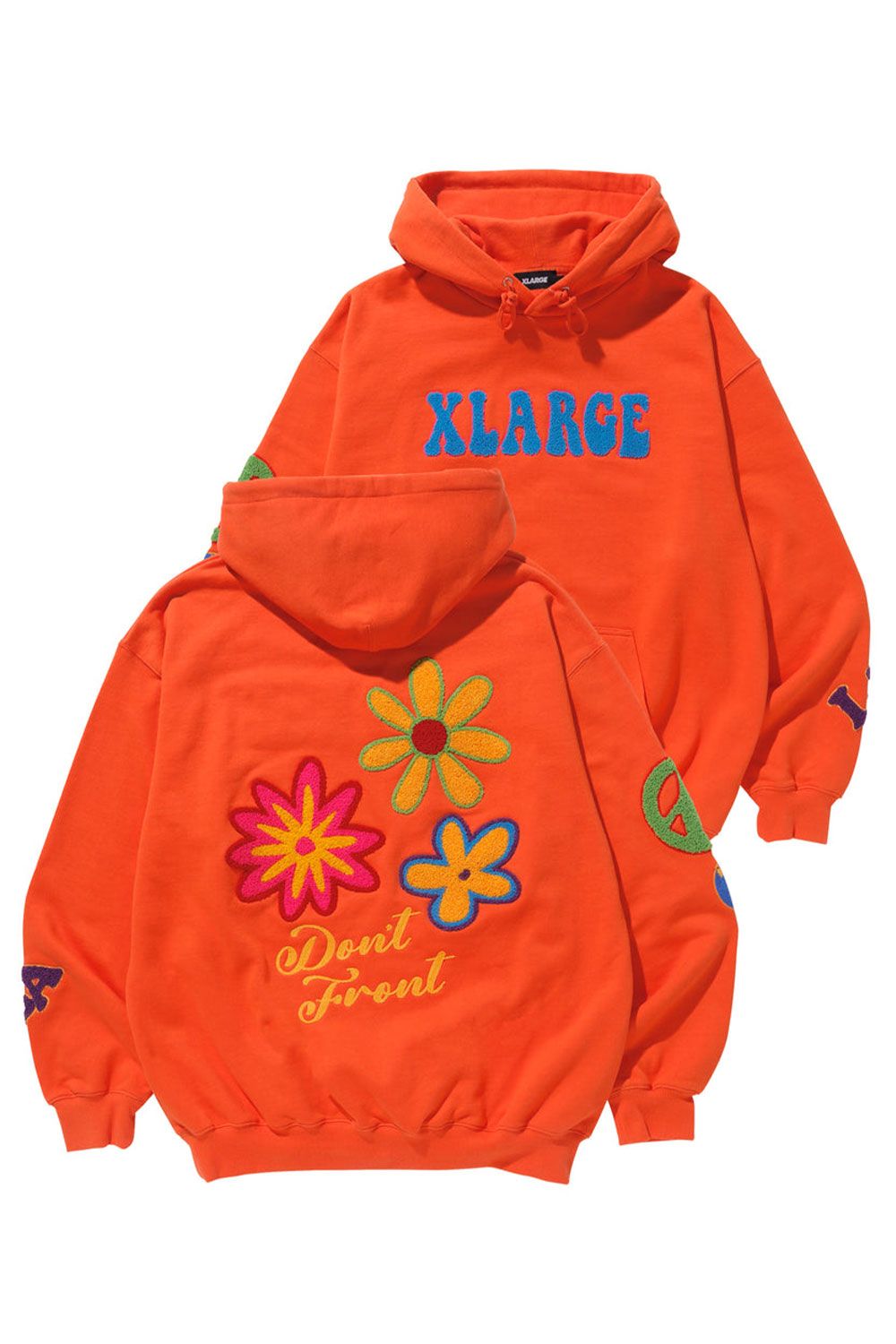 XLARGE - FLOWER PULLOVER HOODED SWEAT / オレンジ | Tempt