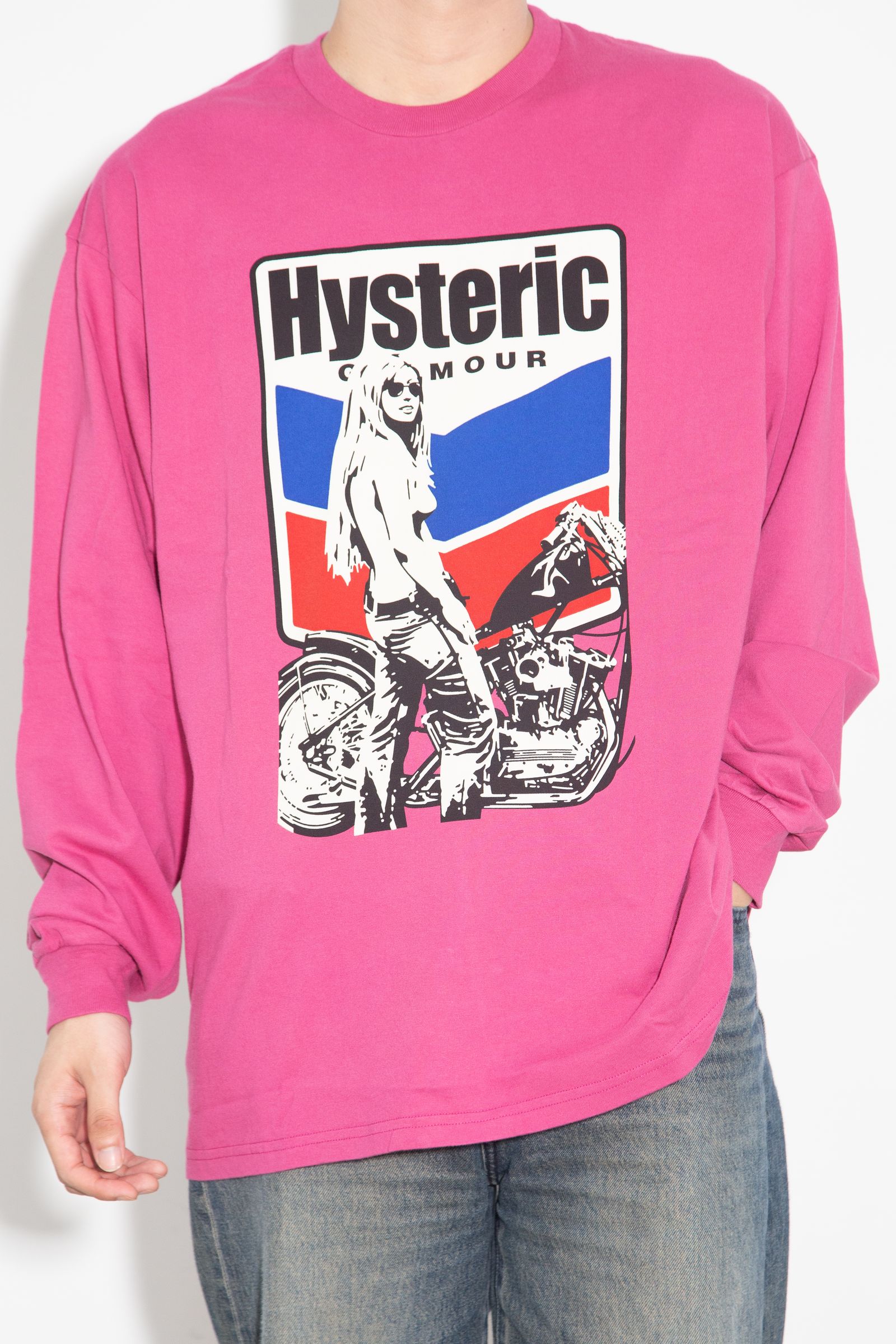 MOTORCYCLE GIRL Tシャツ / ピンク