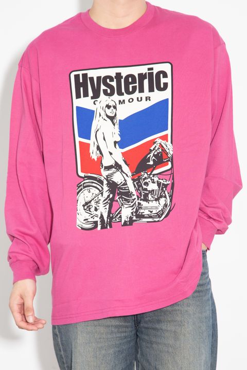 MOTORCYCLE GIRL Tシャツ / ピンク