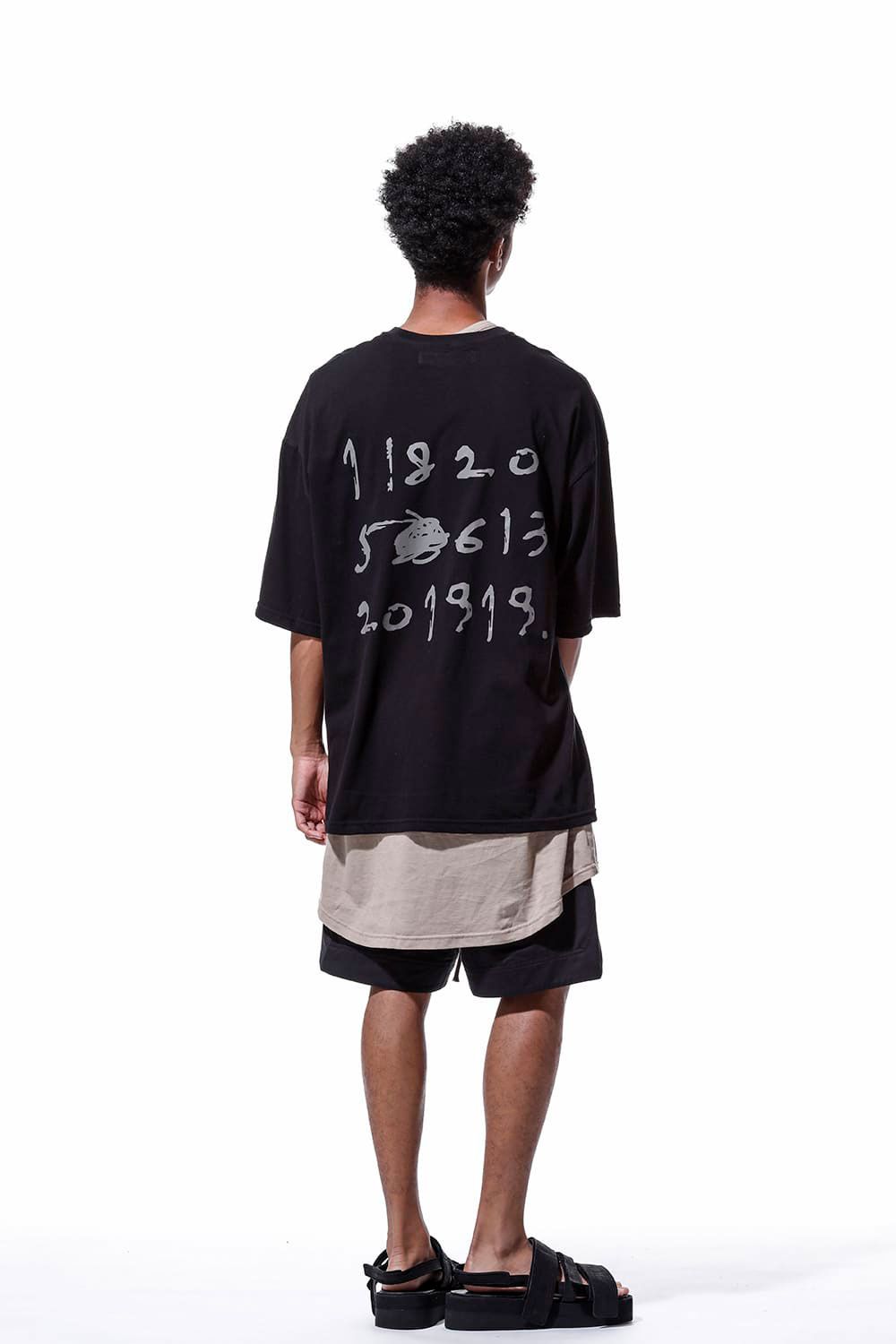 ナンバープリントオーバーサイズTシャツ / Numbering Print Over Sized T-Shirts / ブラック
