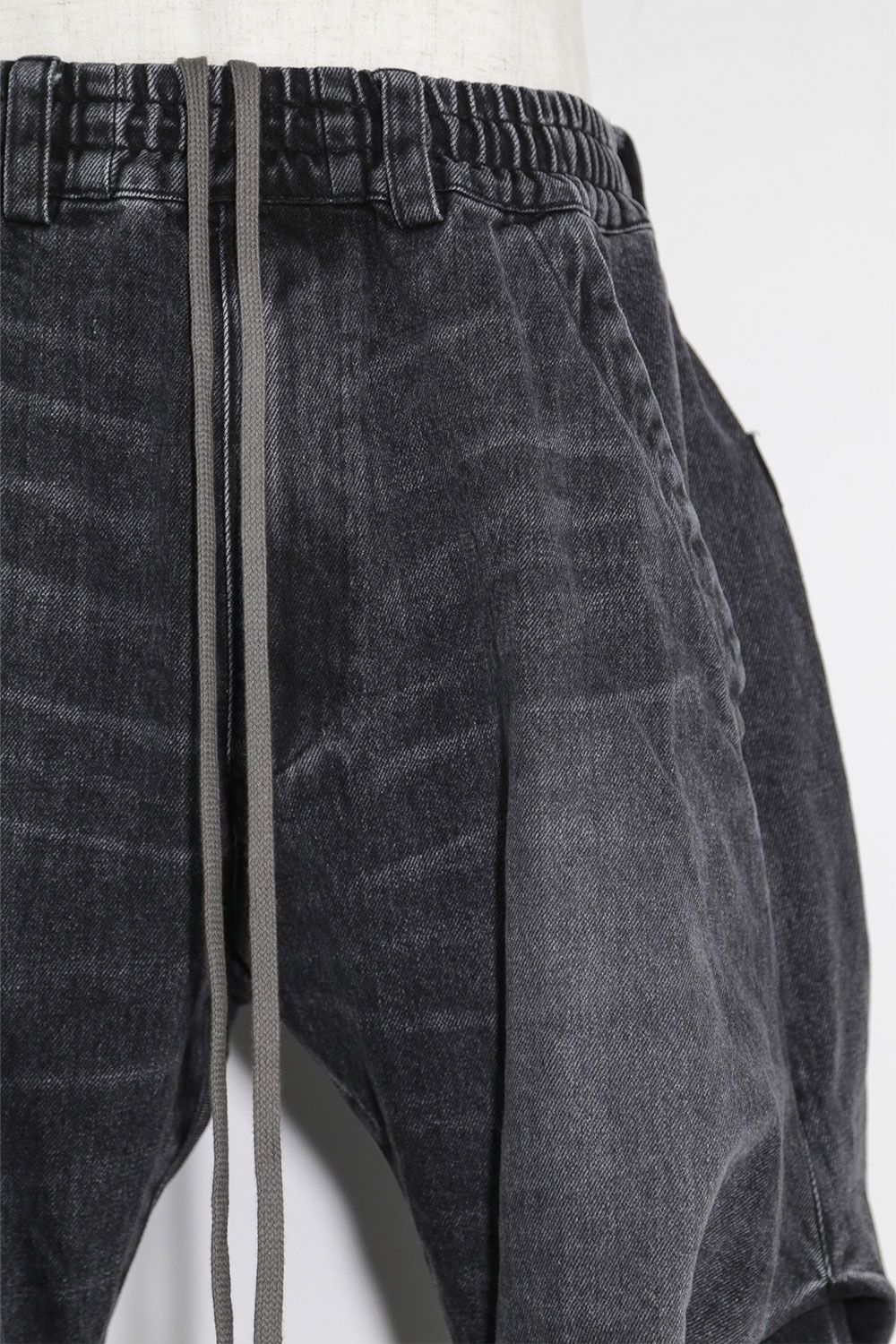 デニムタックスリムバギーパンツ / Denim Tuck Slim Baggy Pants / ブラック / ag-8060